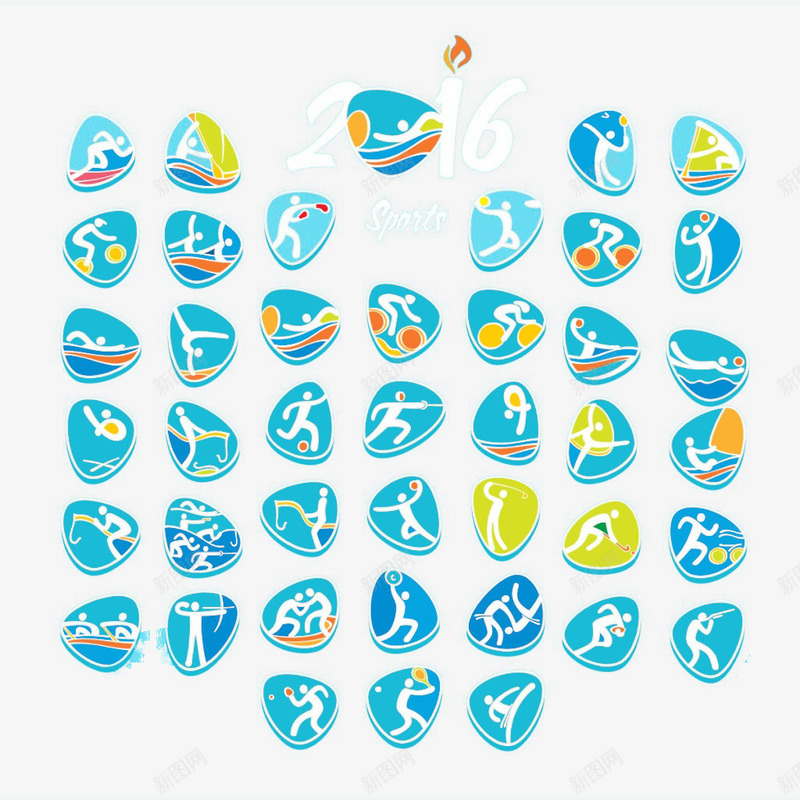 里约奥运会运动图标png_新图网 https://ixintu.com 2016奥运会 体育 徽章 运动员徽章 里约奥运会