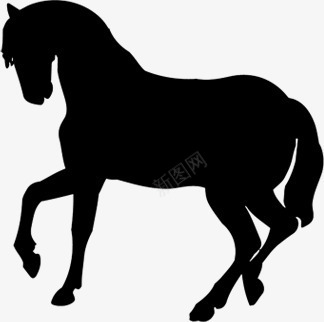 黑色扁平风格动物造型马图标png_新图网 https://ixintu.com 动物 扁平 造型 风格 黑色