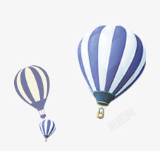 热气球蓝色天气素材