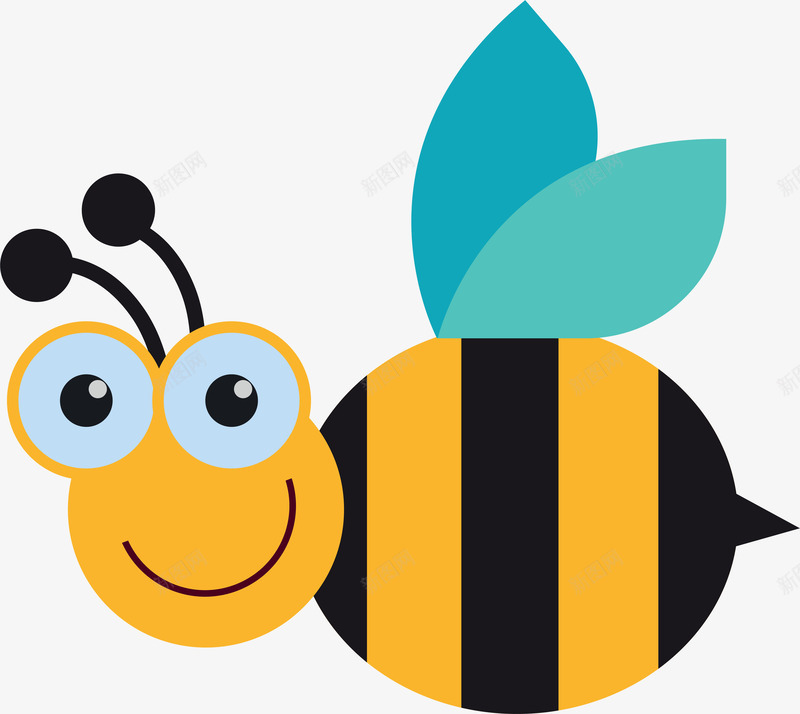 卡通蜜蜂昆虫png免抠素材_新图网 https://ixintu.com 动物 卡通可爱 扁平化 昆虫 矢量图案 蜜蜂