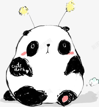 白色大熊猫png免抠素材_新图网 https://ixintu.com 国宝 大熊猫 白色 黄色