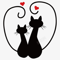 动物的心两只猫咪高清图片