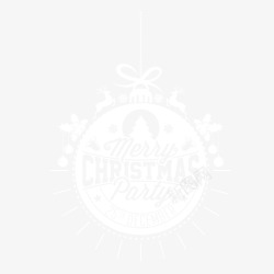 白色圆形圣诞快乐装饰徽章素材