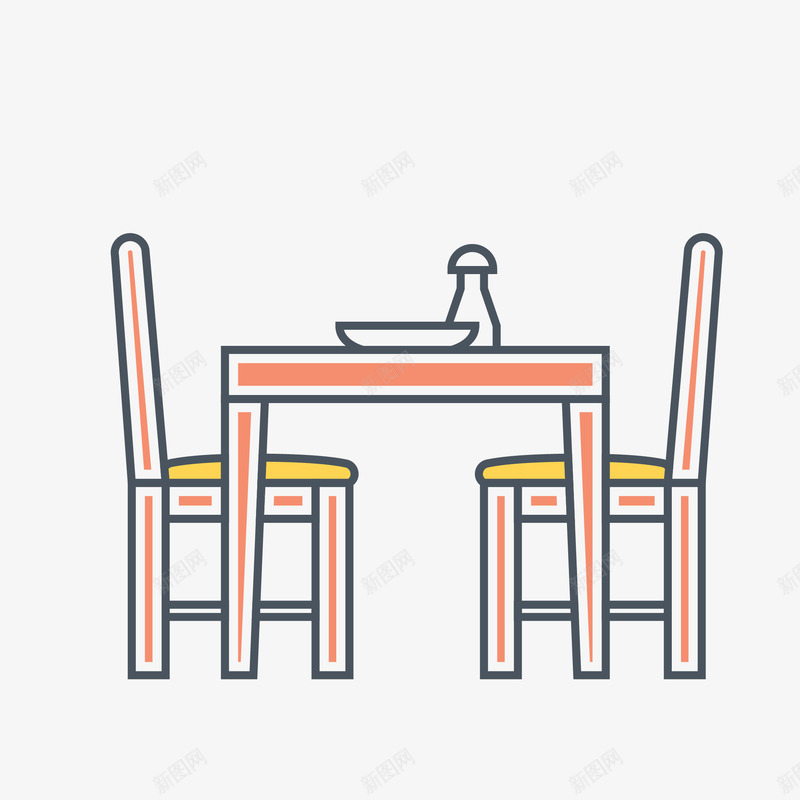 桌椅手绘创意图矢量图eps免抠素材_新图网 https://ixintu.com 免抠图PNG 创意 家具 桌椅手绘 矢量图