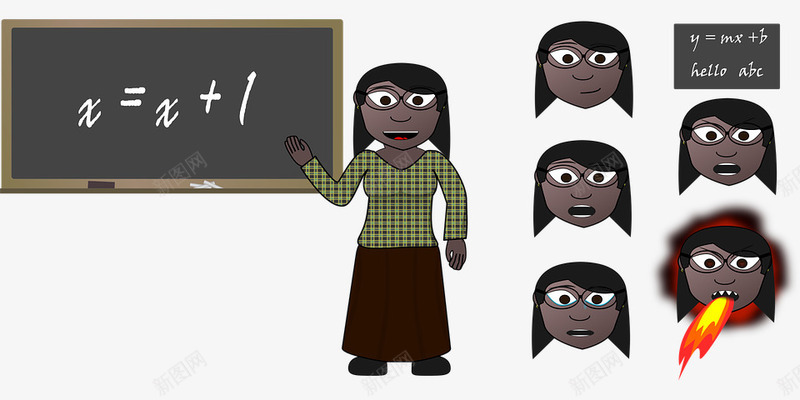 黑板数学老师png免抠素材_新图网 https://ixintu.com 数学 老师 黑板