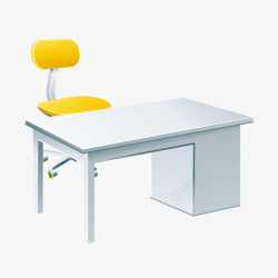 时尚办公桌手绘白色办公桌椅矢量图高清图片