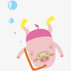 环境保护与水泡卡通可爱小猪图高清图片