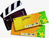 彩色电影票彩色电影票创意手绘高清图片