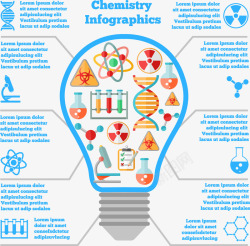 化学ppt背景手绘灯泡图案高清图片
