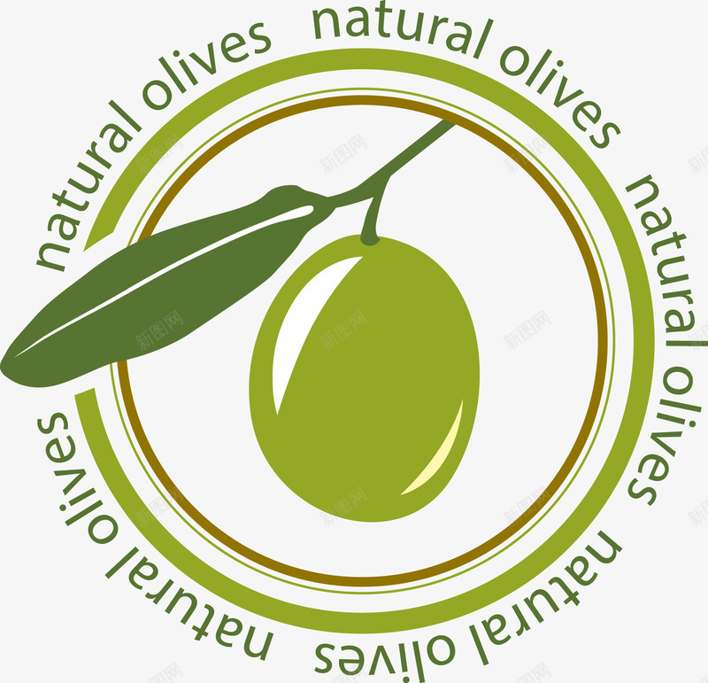 橄榄油环形标签图标png_新图网 https://ixintu.com 天然 标签 橄榄油 环形 瓶贴