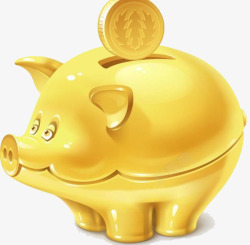 储钱罐图标设计金色小猪储钱罐高清图片