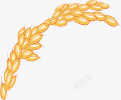 黄澄澄扁平手绘风格合成黄澄澄的小麦高清图片