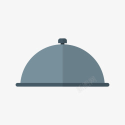 带高帽厨师餐厅带盖餐盘手绘图高清图片