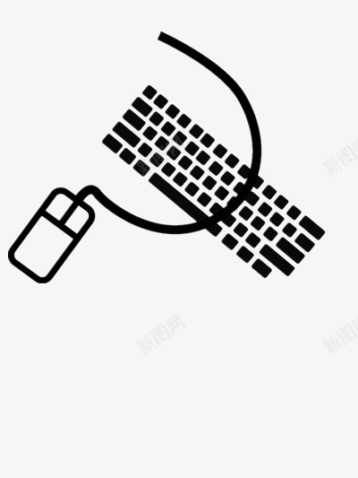 手绘键盘鼠标png免抠素材_新图网 https://ixintu.com 卡通 键盘 黑色 鼠标