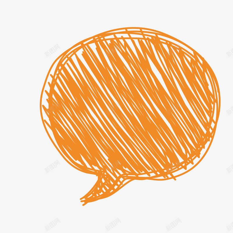 创意橘色线条对话框png免抠素材_新图网 https://ixintu.com 创意 对话框 手绘图 涂鸦 简笔 线条 边框