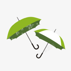 绿色雨伞雨具矢量图素材