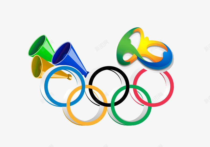 里约奥运会png免抠素材_新图网 https://ixintu.com 五环 喇叭 奥运会 里约奥运会素材