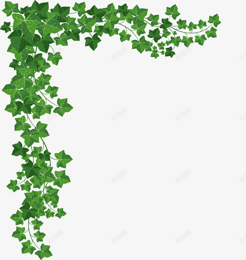 绿色植物边框矢量图ai免抠素材_新图网 https://ixintu.com 植物 绿色 边框 边角 矢量图