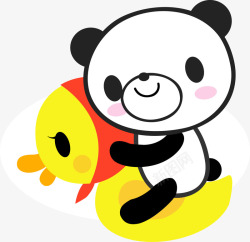 玩耍的熊猫素材