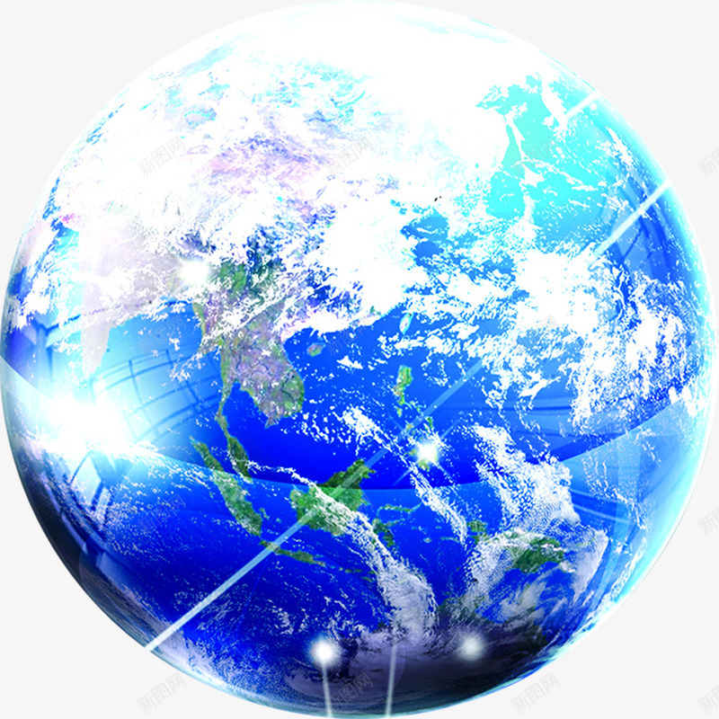 效果合成蓝色的地球造型png免抠素材_新图网 https://ixintu.com 合成 地球 效果 蓝色 造型