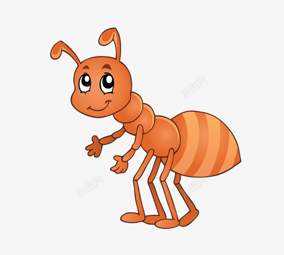 抬头看的蚂蚁png免抠素材_新图网 https://ixintu.com 创意卡通小动物 动物 卡通动物 卡通蚂蚁 橘黄色 白色 黑色