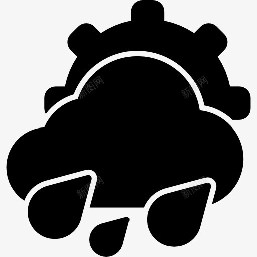 下雨的天图标png_新图网 https://ixintu.com 云 填充 天气 滴 界面 雨