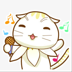 唱歌的卡通猫咪可爱素材