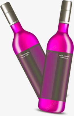 紫色创意酒瓶素材