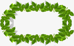 绿色清爽树叶边框手绘素材
