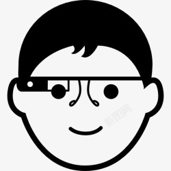 谷歌眼镜的男孩男孩面对谷歌眼镜图标高清图片