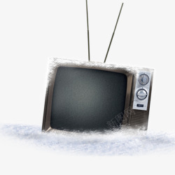 雪地里的电视电视高清图片