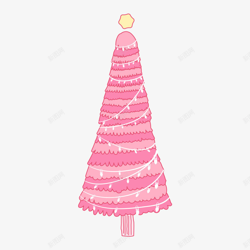 粉色圣诞树png免抠素材_新图网 https://ixintu.com png图形 圣诞树 圣诞节 灯泡 粉色 装饰