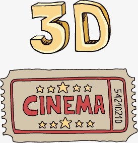 3D字png免抠素材_新图网 https://ixintu.com 3D字 电影元素 票