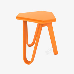 三个小塑料凳橘黄色塑料凳子高清图片