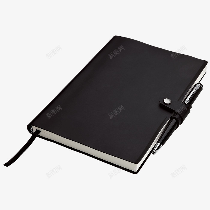 黑色笔记本和黑色钢笔png免抠素材_新图网 https://ixintu.com 产品实图 笔记本 钢笔 黑色