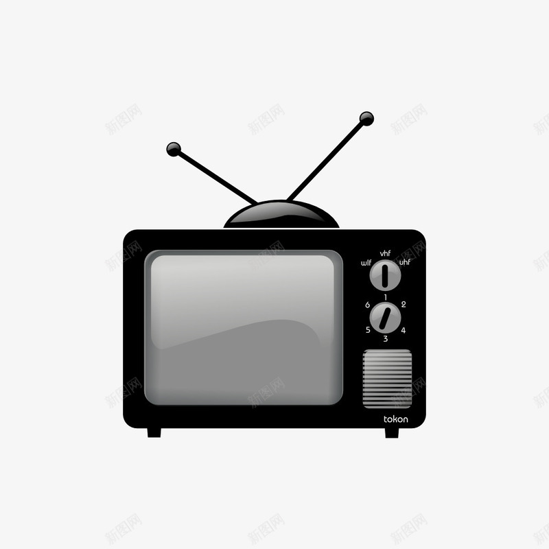 电视png免抠素材_新图网 https://ixintu.com 家电 怀旧 电器 电视 电视机 电视框架 黑白电视