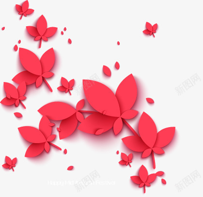 手绘扁平风格红色的花卉造型png免抠素材_新图网 https://ixintu.com 扁平 红色 花卉 造型 风格