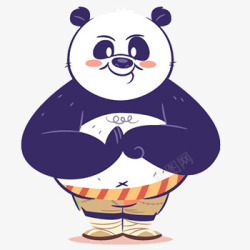 双手抱拳的熊猫卡通插画素材