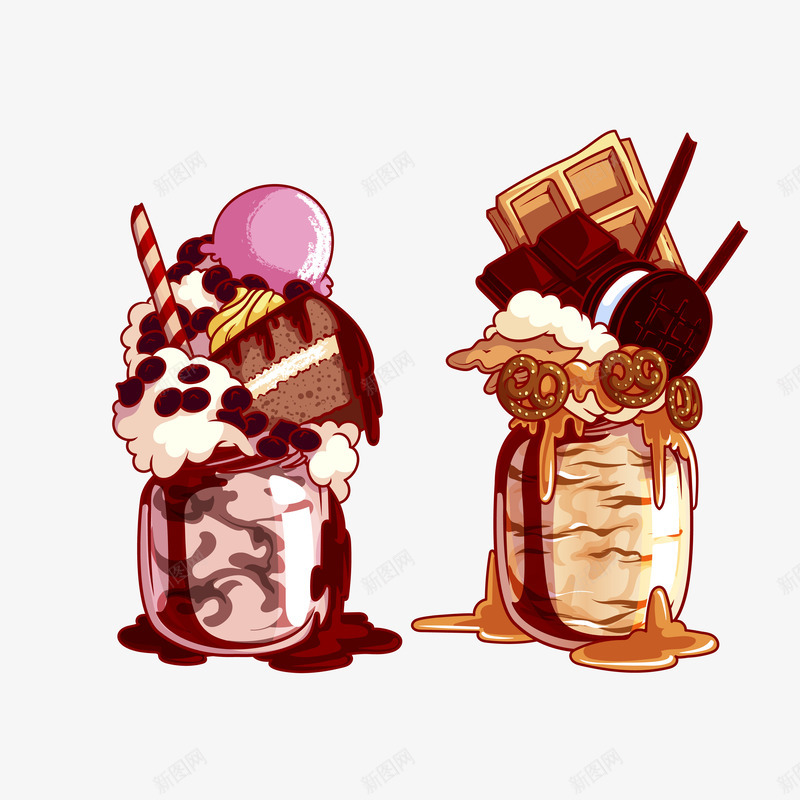 冰淋淇矢量图ai免抠素材_新图网 https://ixintu.com 冰淋淇 冰淋淇免费下载 巧克力 甜品 美味 美食 矢量图