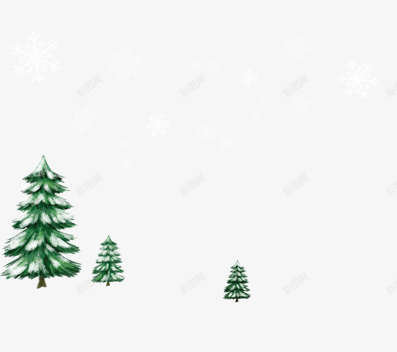 创意合成效果白色的雪花松树png免抠素材_新图网 https://ixintu.com 创意 合成 效果 松树 白色 雪花