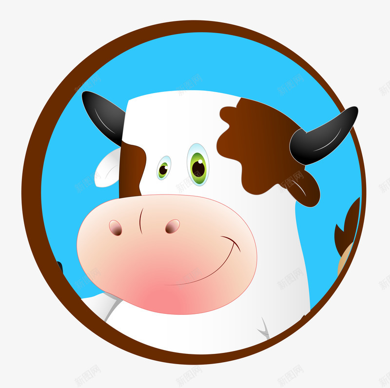 可爱奶牛头像png免抠素材_新图网 https://ixintu.com 动物 卡通手绘 头像 奶牛