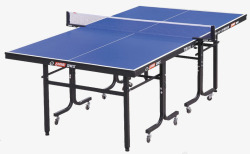 蓝色球台折叠式乒乓球桌高清图片