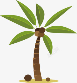 创意椰树插画矢量图素材