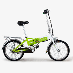 产品实物绿色折叠自行车素材