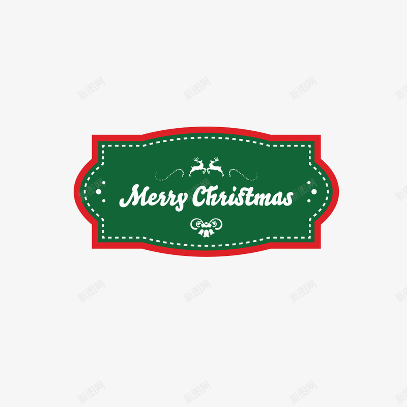 绿色圣诞节促销标签矢量图ai免抠素材_新图网 https://ixintu.com 促销标签 圣诞节 矢量素材 麋鹿 矢量图