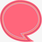 粉色细线纯色粉色细线边框泡泡对话框高清图片