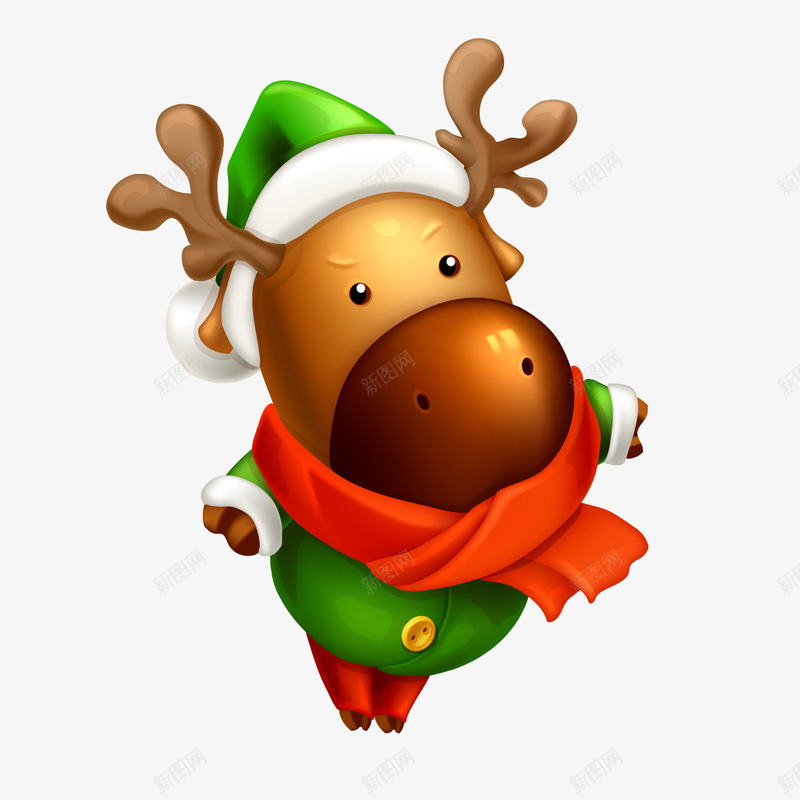 可爱的圣诞鹿png免抠素材_新图网 https://ixintu.com png图形 圣诞节 小鹿 装饰 麋鹿