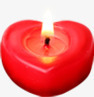 红色爱心蜡烛七夕素材