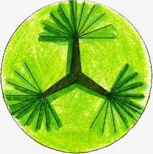 绿色松树手绘角度平面素材