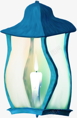蓝色创意灯具png免抠素材_新图网 https://ixintu.com 创意灯具 烛光 蓝色灯具 蜡烛